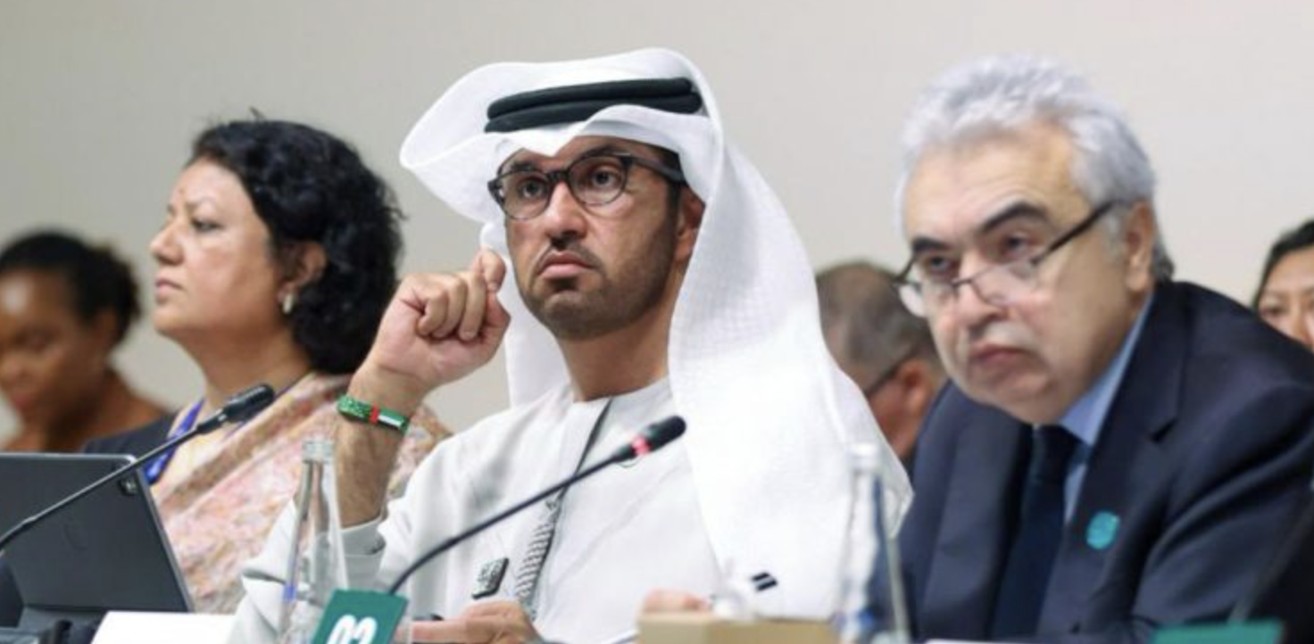 El sultán Ahmed Al Jaber y el presidente de Agencia Internacional de la Energía, Fatih Birol, impulsor de la reducción gradual de los combustibles fósiles/Cop28